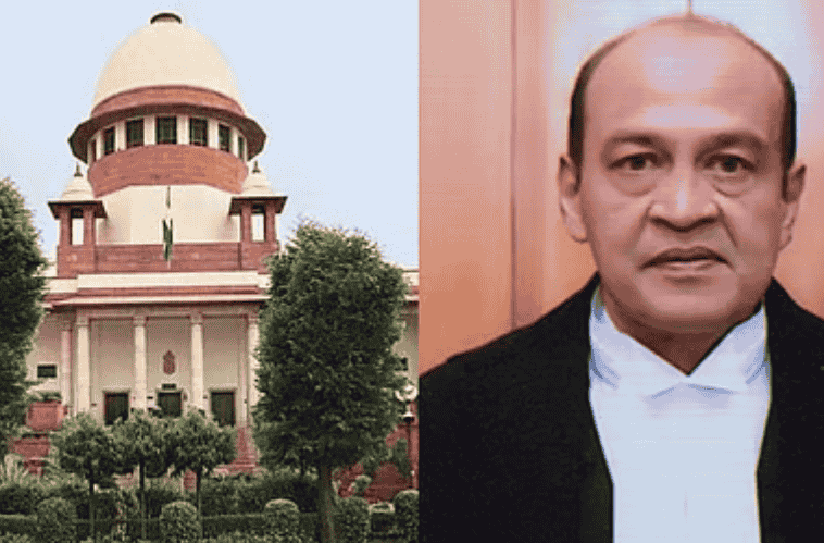 Supreme Court of India building alongside Justice Yashwant Varma who has moved the Supreme Court challenging the panel report in the cash discovery case