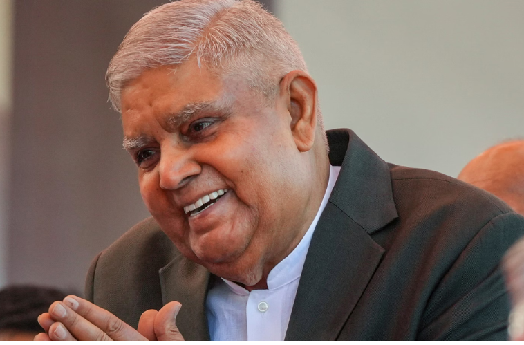 Vice President Jagdeep Dhankhar smiling and greeting during a public event